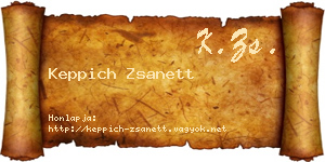 Keppich Zsanett névjegykártya